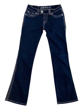 Carreli jeans flap pockets contrasting stitches low rise bootcut straight leg 27